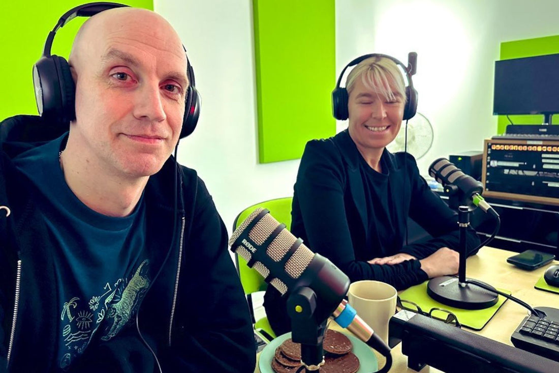 Gav Pauze from Pauzewear in a radio studio