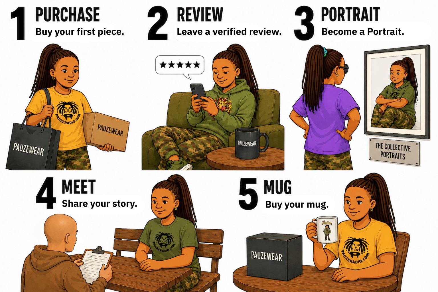 Five-step illustration showing how The Collective works