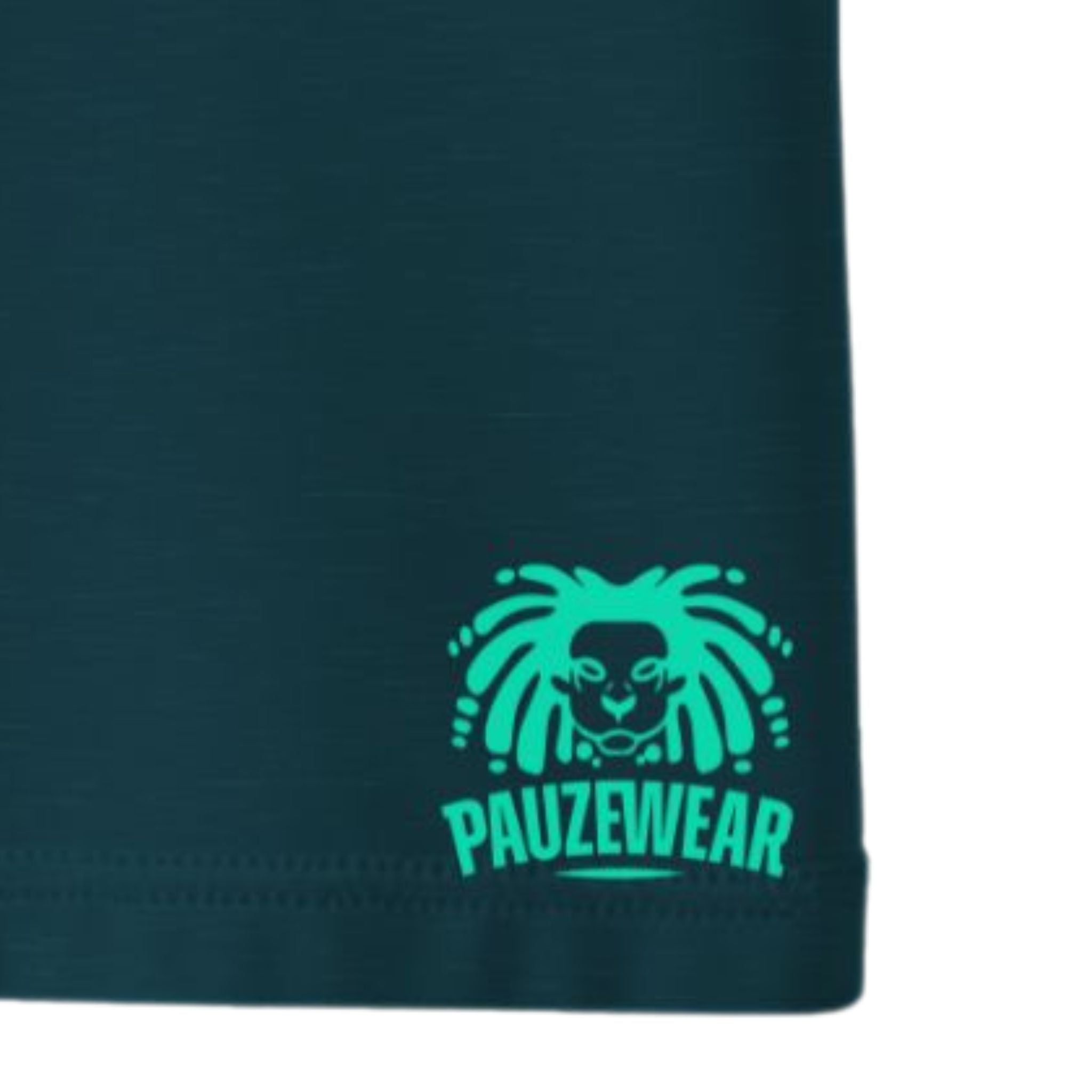 Midnight fabric with turquoise logo and 'PAUZEWEAR' text on a white background