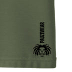 Green seam with 'PAUZEWEAR' logo on a white background