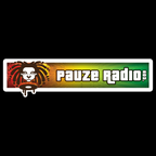 Logo of Pauzeradio with a colorful design on a black background