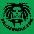 Green t-shirt with black lion logo and 'PAUZERADIO.COM' text on a green background