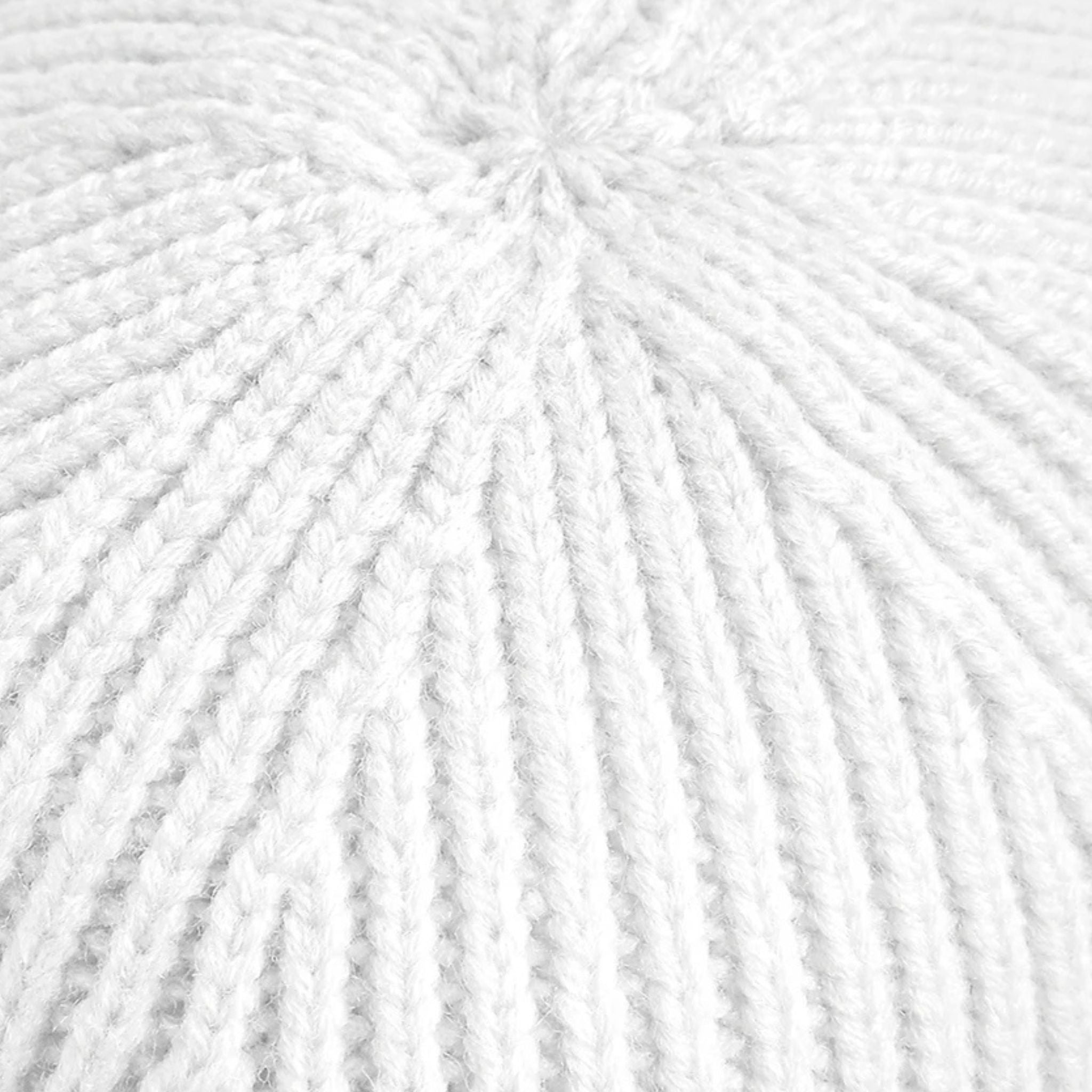 Close-up of white yarn on a white background