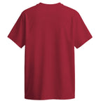 Back of a red t-shirt on a white background