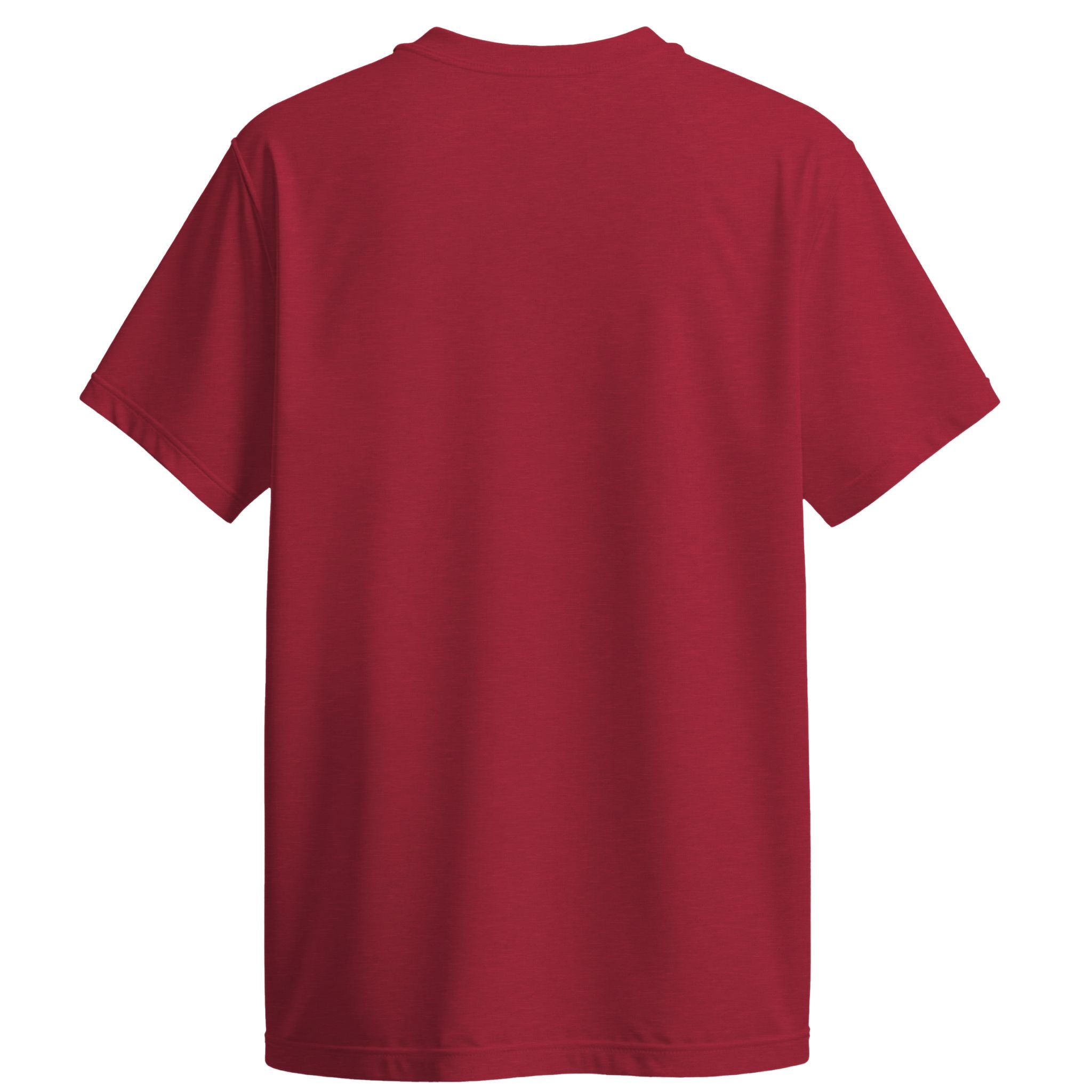 Back of a red t-shirt on a white background