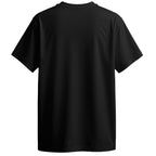 Back of a Black t-shirt on a white background