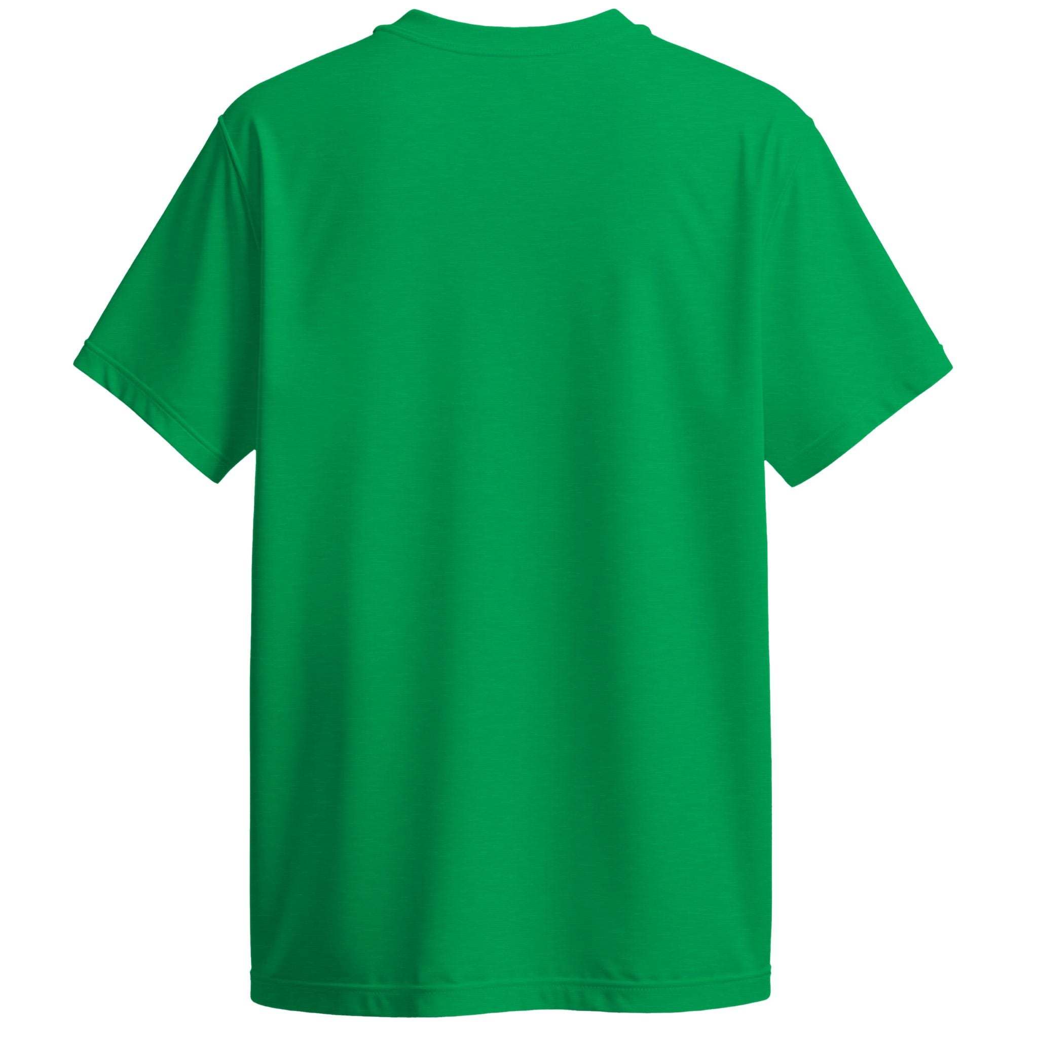 Green t-shirt back on a white background