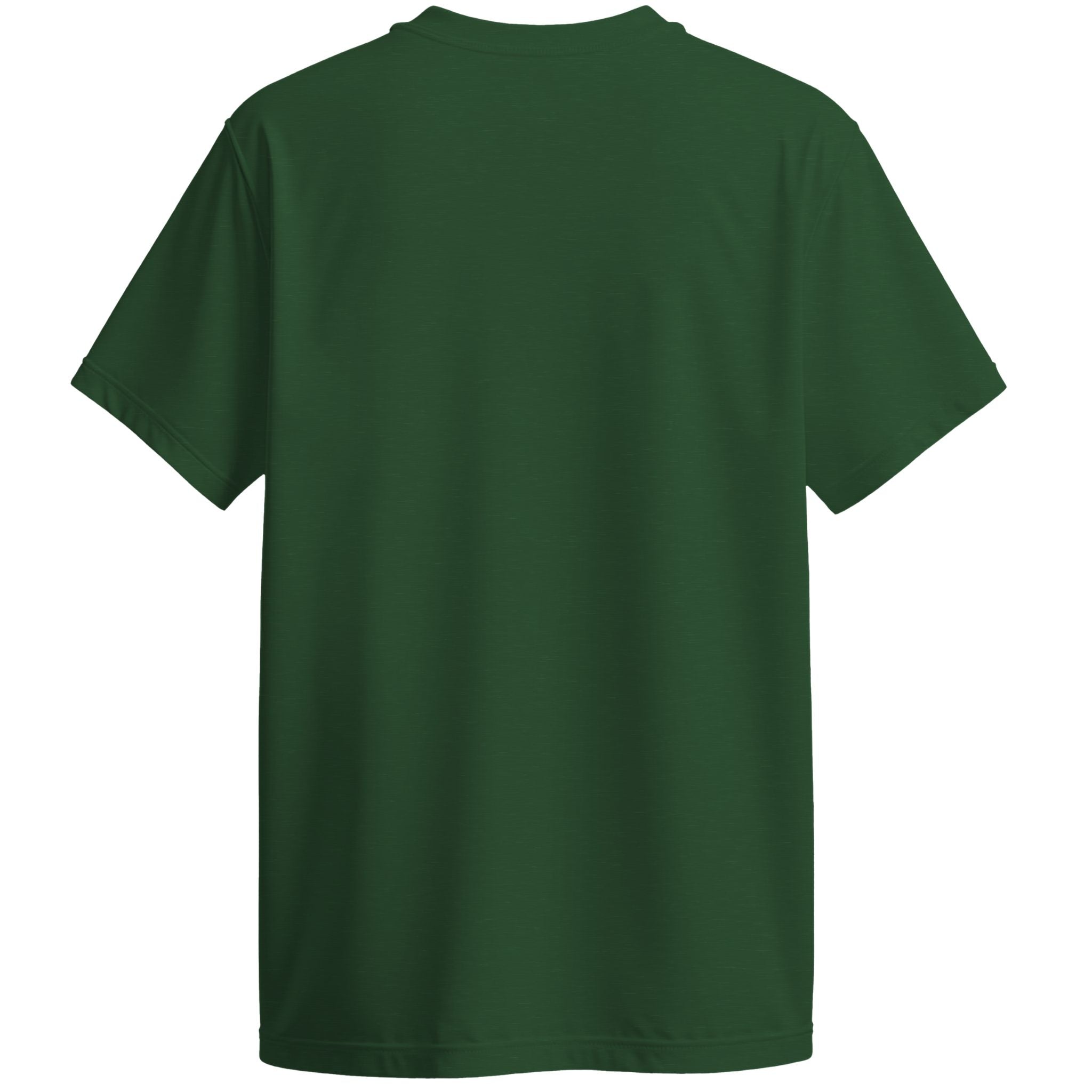 Forest green t-shirt back on a white background