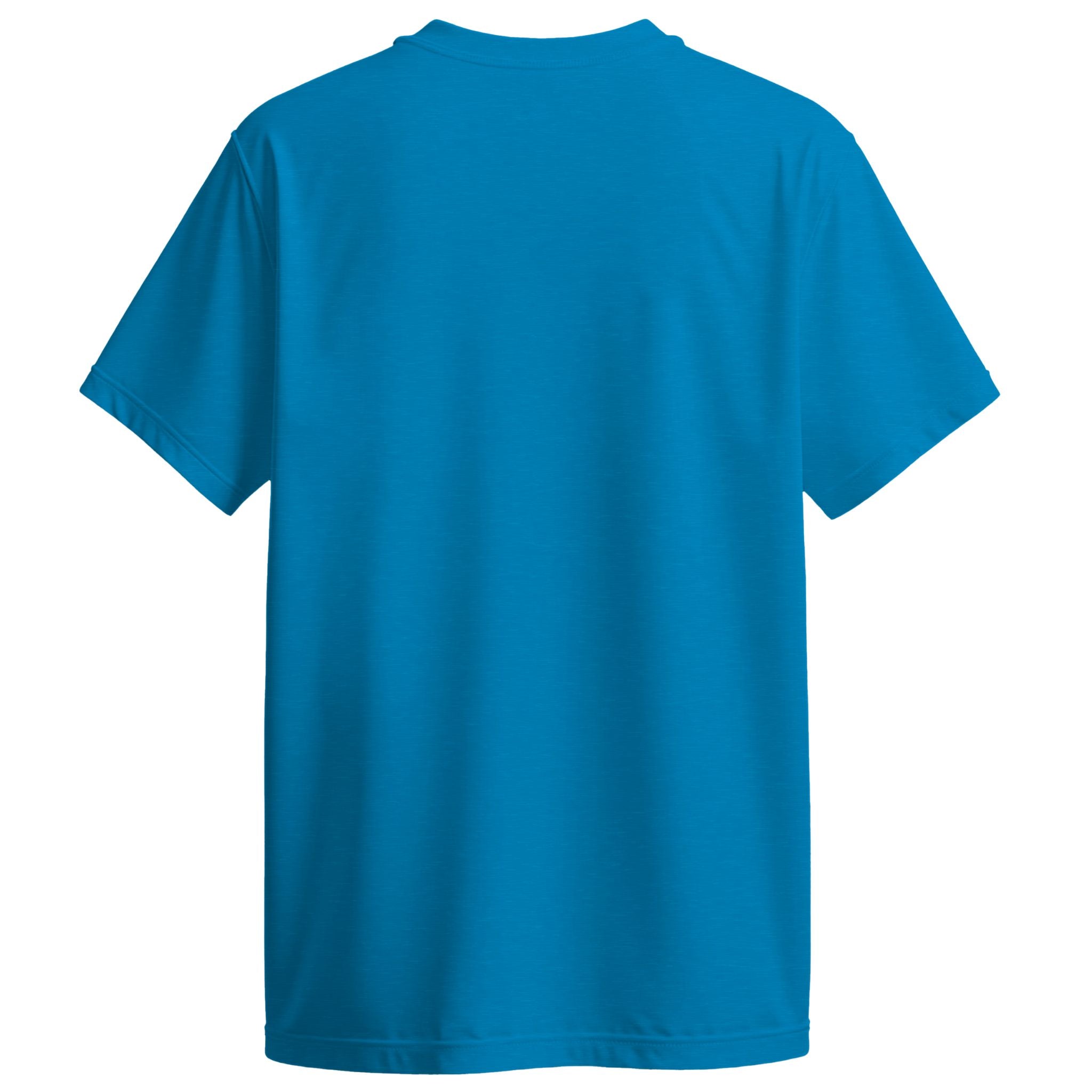 Back of a Rizla blue colour t-shirt on a white background