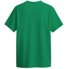 Back of a green t-shirt on a white background