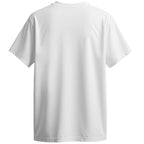 Back of a white t-shirt on a white background