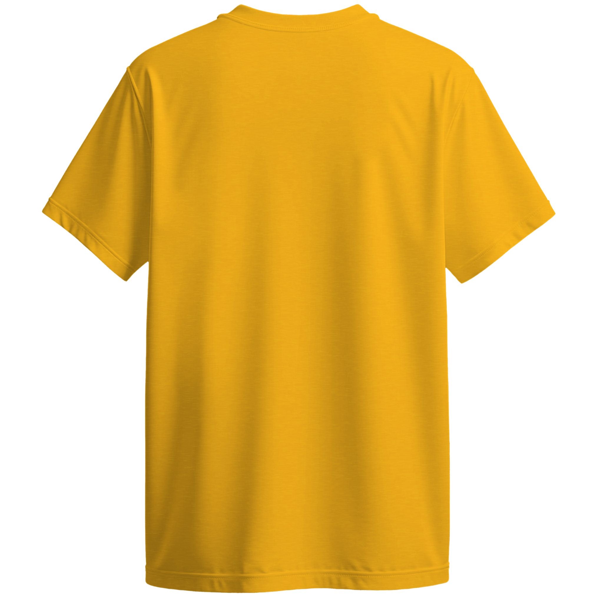 back of yellow t-shirt on a white background